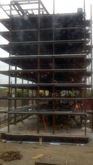 10 May 2011 second shot web Close up of steel frame. (May 10, 2011)