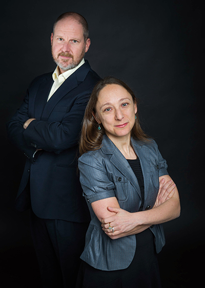 Mark Miller (left) and Erika Wolf, authors of two studies that show premature aging in veterans with PTSD. Photo by Jackie Ricciardi