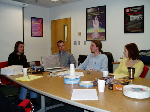 Discussion during one of the journal clubs