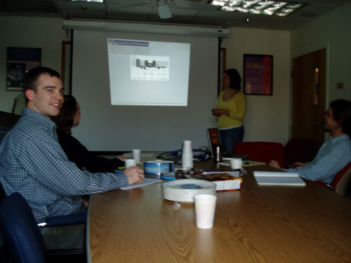 Presentation during one of the journal clubs