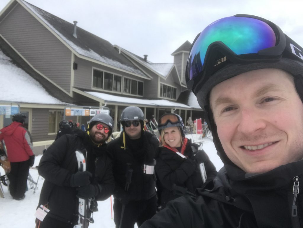 Fellows skiing