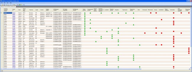 A protein annotation table for one sample