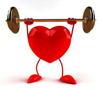 heart holding barbell over its head