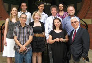 Members of the research team: (Top row from left) Nadia Solovieff, Daniel Dworkis,  onty Montano, Thomas Perls, Stacy Andersen, and Clinton Baldwin. (Bottom right from left) Stephen Hartley, Efthymia Melista, Paola Sebastiani, and Martin Steinberg.