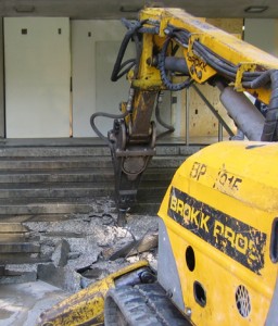 Demolition of front stairs