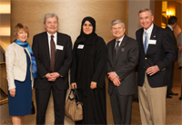 (l-r) Mrs. Kathleen Hutter, Dr. Steven Morgano, Dr. Muhadditha Al Hashimi, Dean Jeffrey W. Hutter, and Dr. Thomas Kilgore