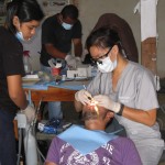 Stephanie Leung DMD 15 works on a patient in Gracias, Honduras