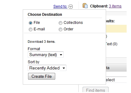 settings for RefWorks import