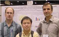 Anti Kalda, Jiang-Fen Chen, and Emin Oztas presenting work at Neuroscience 2002