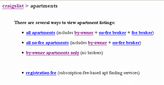 Apartment categories
