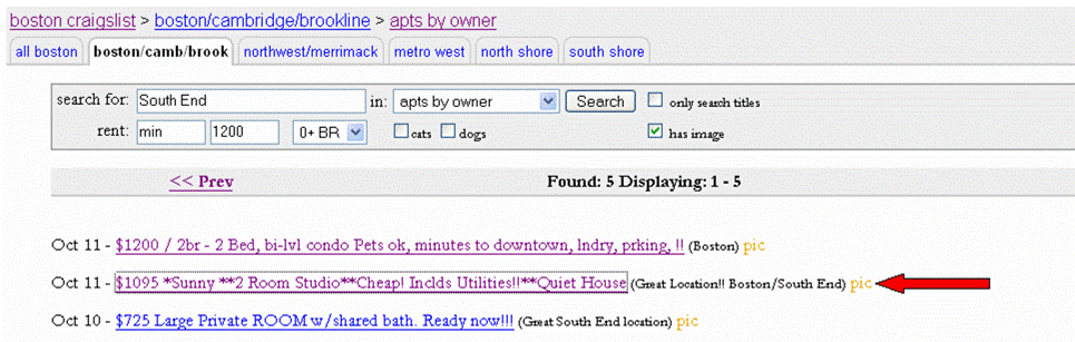 Apartment categories