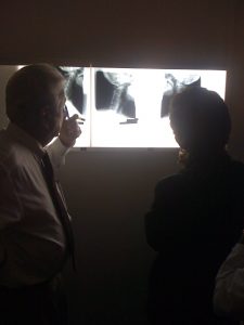 Dr. Burt Sack providing instruction on x-ray reading