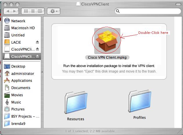 cisco vpn client mac dmg no mountable file