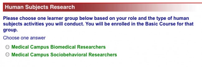 Human Subject Research Screenshot 1