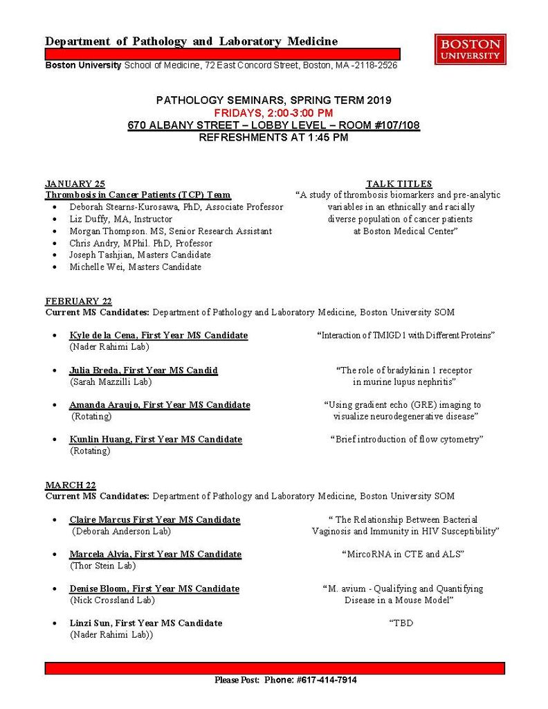 Seminar List U00bb Pathology U0026 Laboratory Medicine