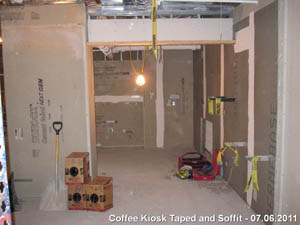 Coffee kiosk coming along web Coffee kiosk coming along.