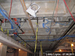 Electrical work on lobby lights web Electrical work on lobby lights.
