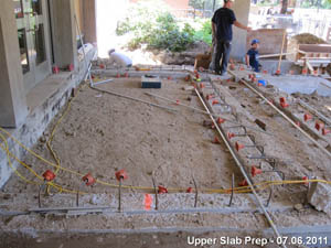 Upper slab being prepared web Upper slab being prepared.