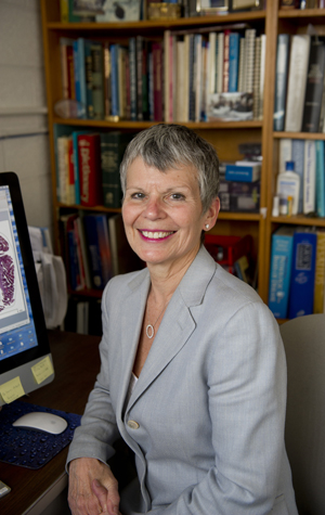 VAUGHN Metcalf Cup and Prize winner Deborah Vaughan (GRS’72) enthusiastically road-tests new teaching technologies.