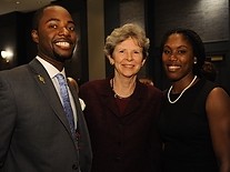 Dean Antman with students Adam Johnson (Class of 2017) and Karanda Bowman (Class of 2016)