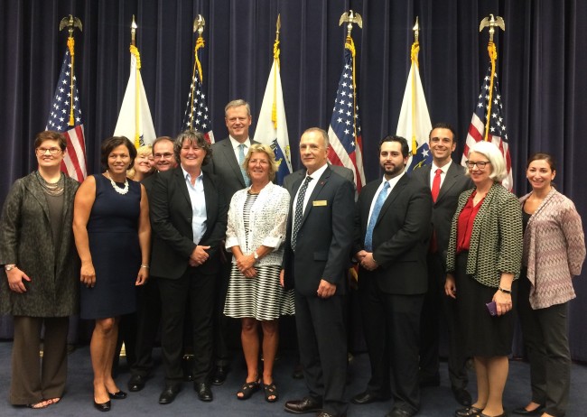 Mary Warner (1st from left), Susan White (2nd from right), Oren Berkowitz (4th from right)