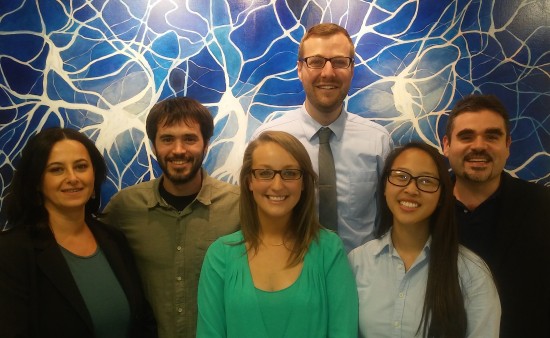 (L to r) Dr. Valentina Sabino, Dr. Antonio Ferragud, Catherine Moore, Adam Howell, Tina Ta, Dr. Pietro Cottone. 