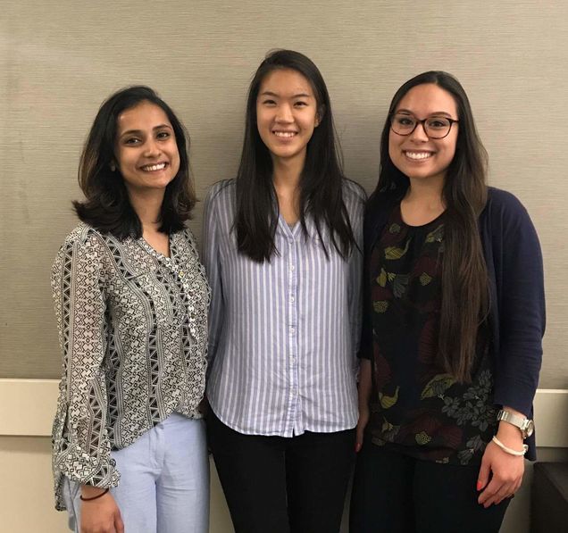 From left to right: Varsha Muralidhar, Paw Osathanugrah and Alexus Skobodzinski.