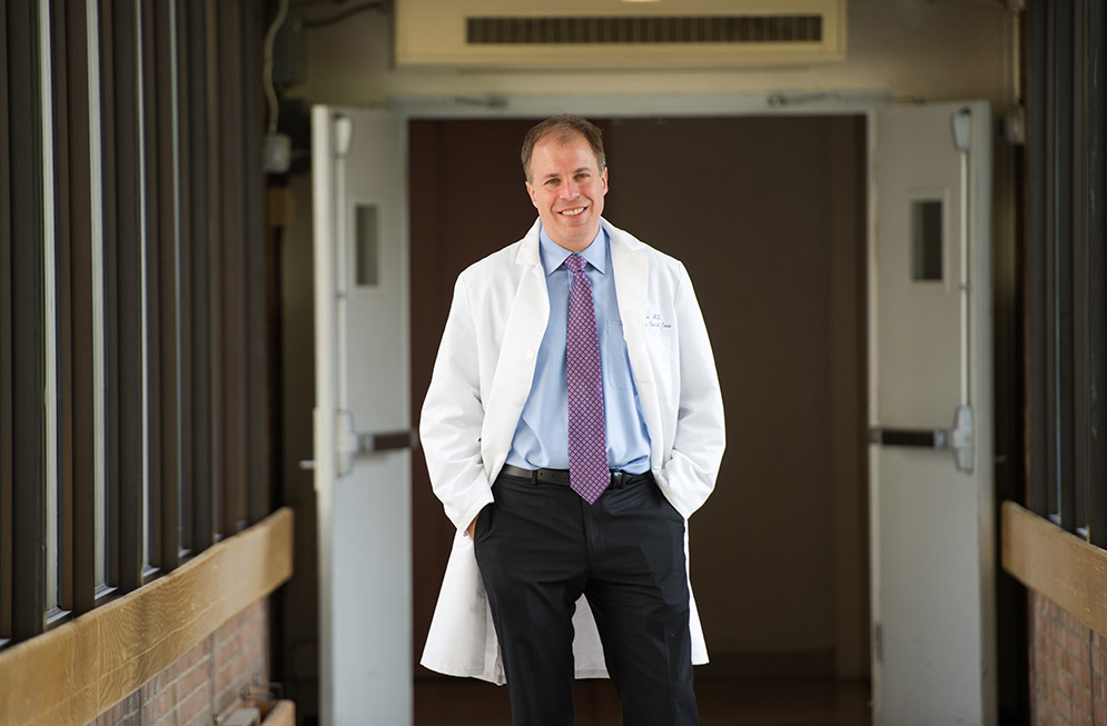 MED’s Avrum Spira, a pulmonary physician scientist who has devoted his career to research on early detection of lung cancer, leads a Stand Up to Cancer lung cancer interception dream team. Photo by Cydney Scott