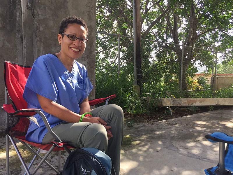 MED’s Lisa Fortuna, who was born in Puerto Rico and spent childhood summers and a year of her medical residency there, volunteered with Project Hope on a humanitarian mission to the island.