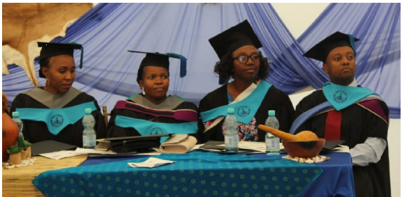 2019 Graduates dressed in caps and gowns