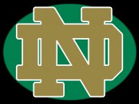 University of Notre Dame logo in gold with green background