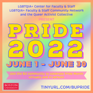 Pride 2022 Instragram graphic June 1-30 with rainbow motif