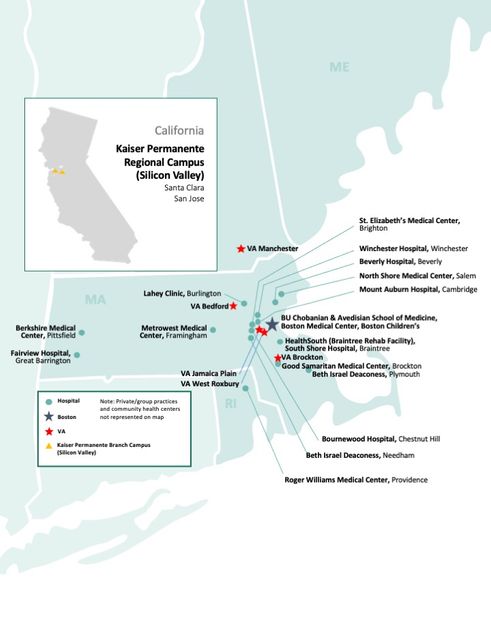 Map of affiliated sites