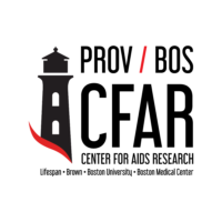 CFAR logo, white backgroud, black lighthouse text Prov/Bos CFAR Center for AIDS Research
