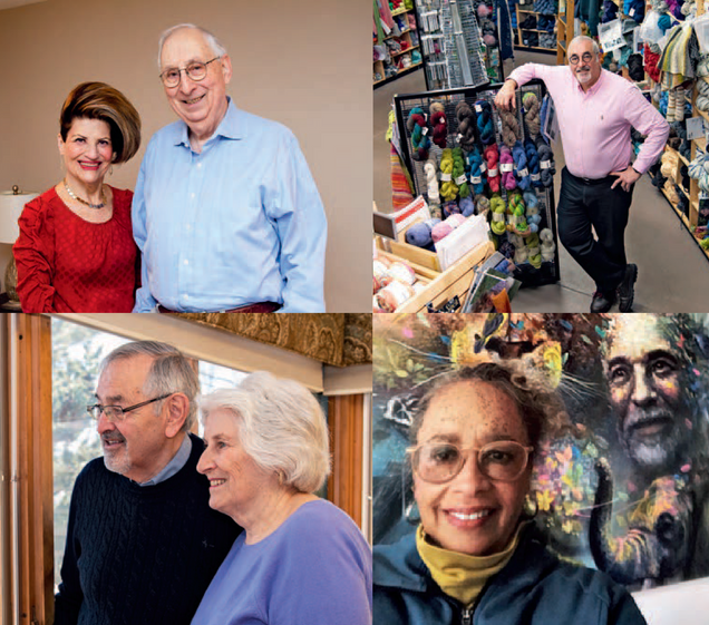 Clockwise from far left: Zelda and Arthur Stein, Peter Isaacson, Cheryl Brown, Ron and Linda Isaacson
