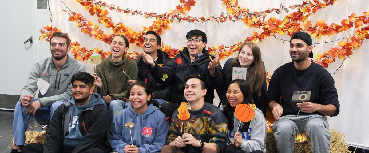 Student photo booth during fall student party.
