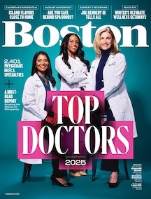 boston magazine cover featuring three female physicians in whitecoats