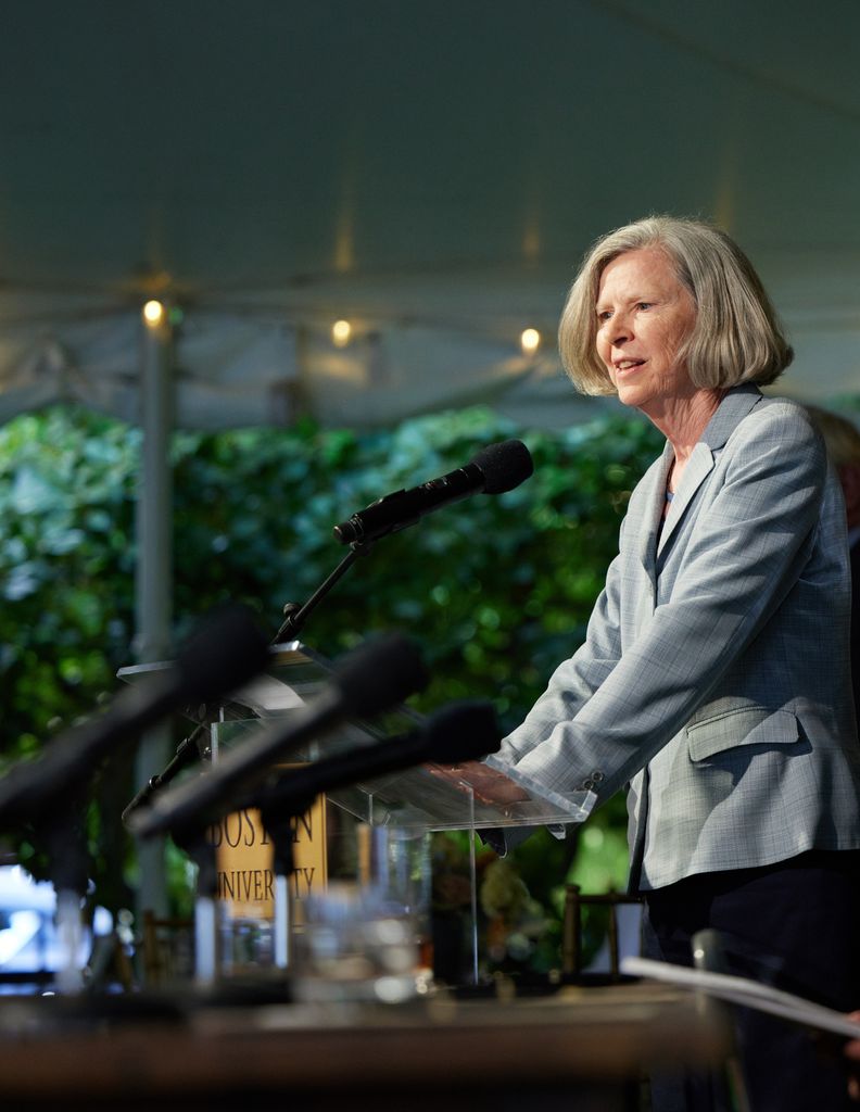 Dean Antman delivers remarks at the school’s naming celebration dinner in September 2022.