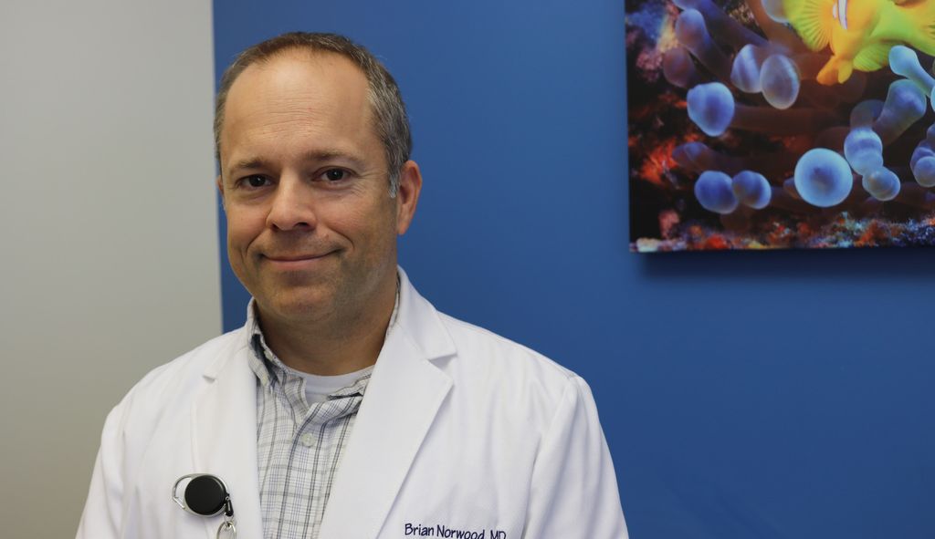 Retired Navy Captain Brian Norwood, MD (CAMED’03), is now a pediatrician at Sentara Health in Virginia.