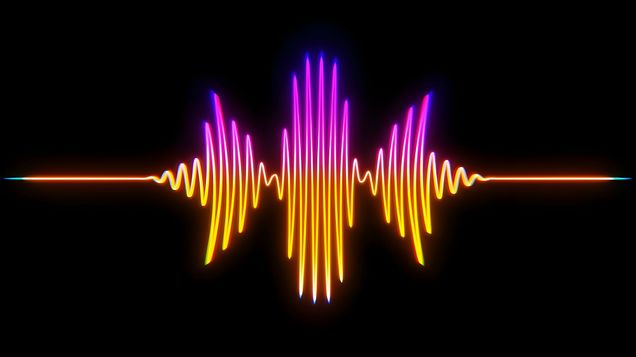 colorful soundwave on black background