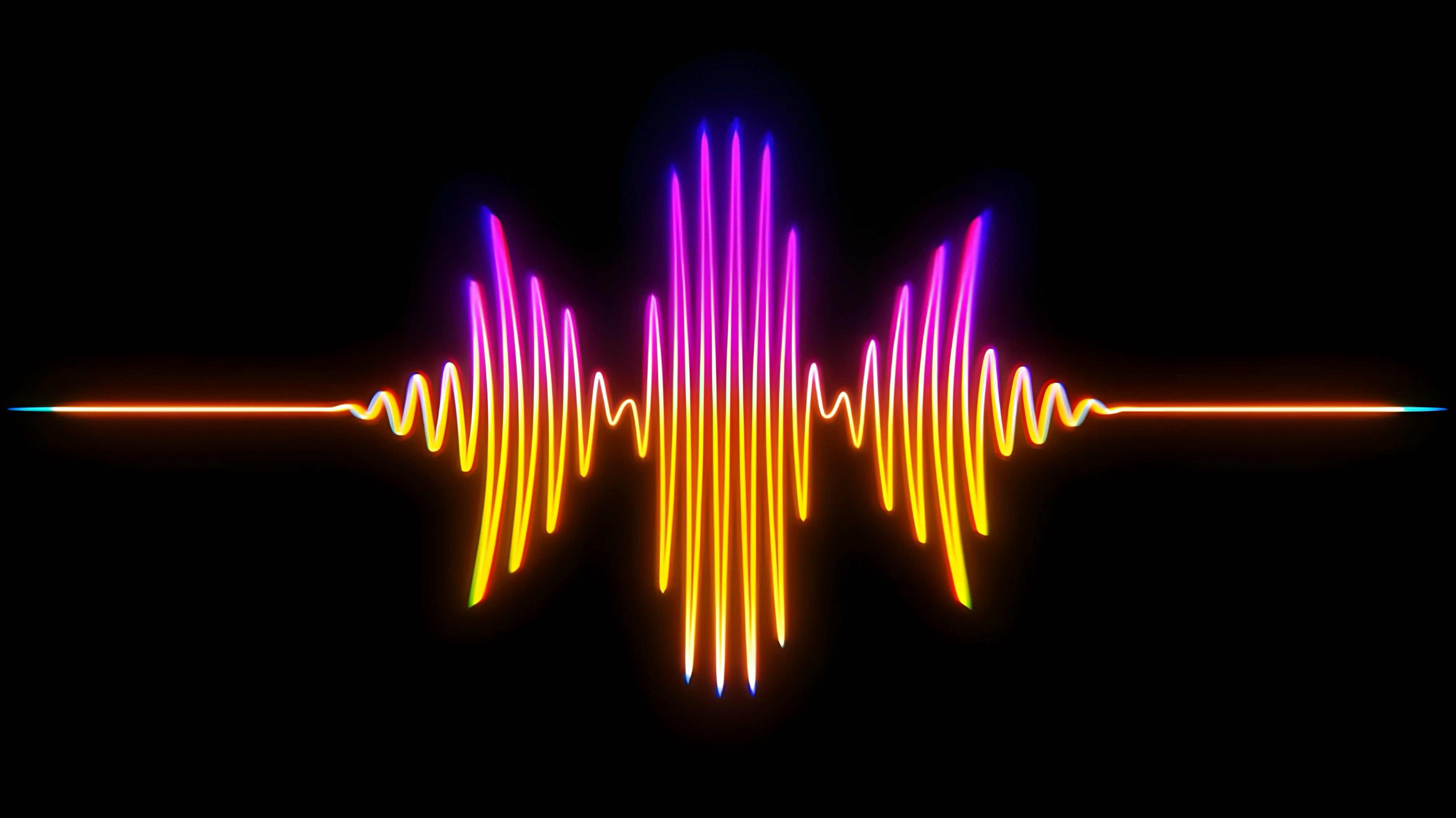 colorful soundwave on black background