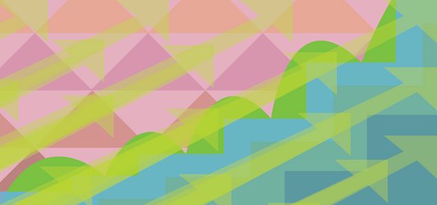 colorful geometric in pink, green turquoise