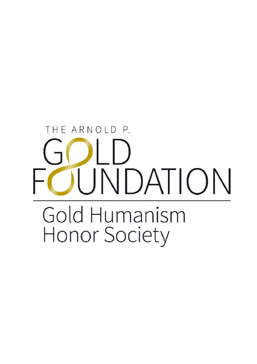 Text that says "The Arnold P. Gold Foundation: Gold Humanism Honor Society"