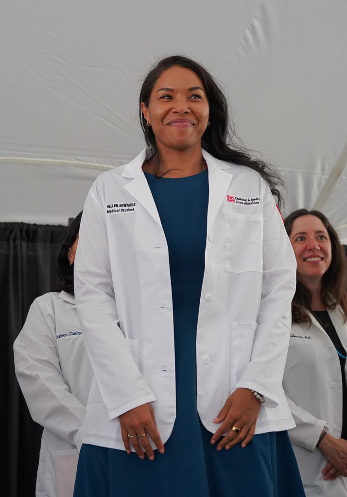 Hellen Edwards being coated