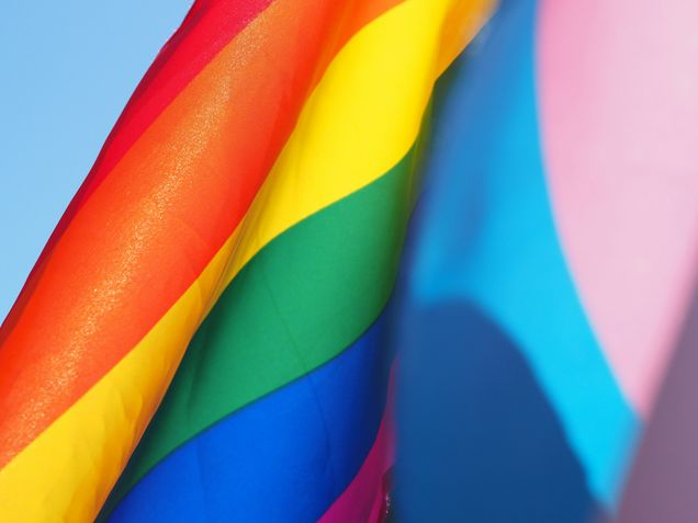 Transgender and pride flag.