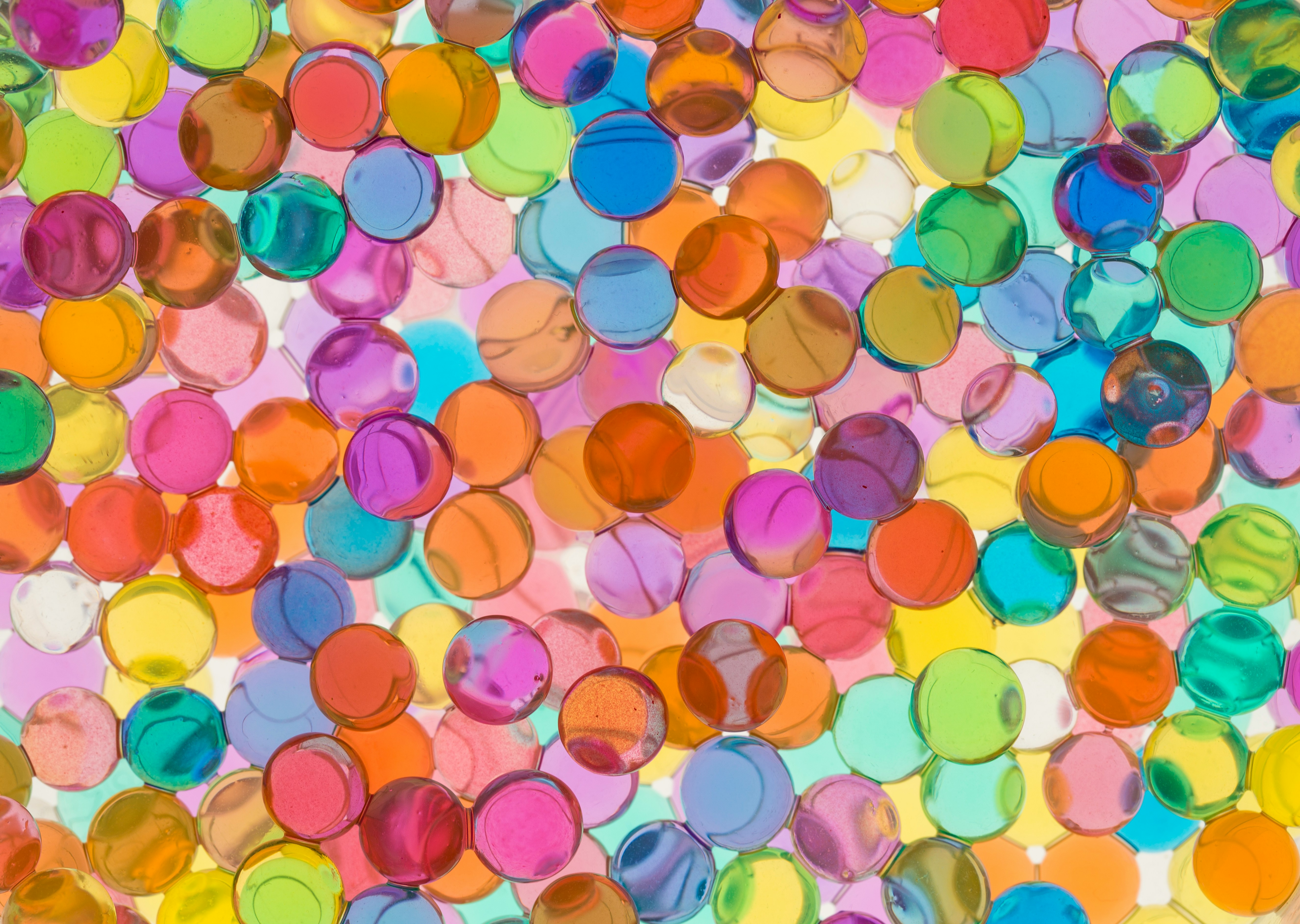 colorful clear round tiles