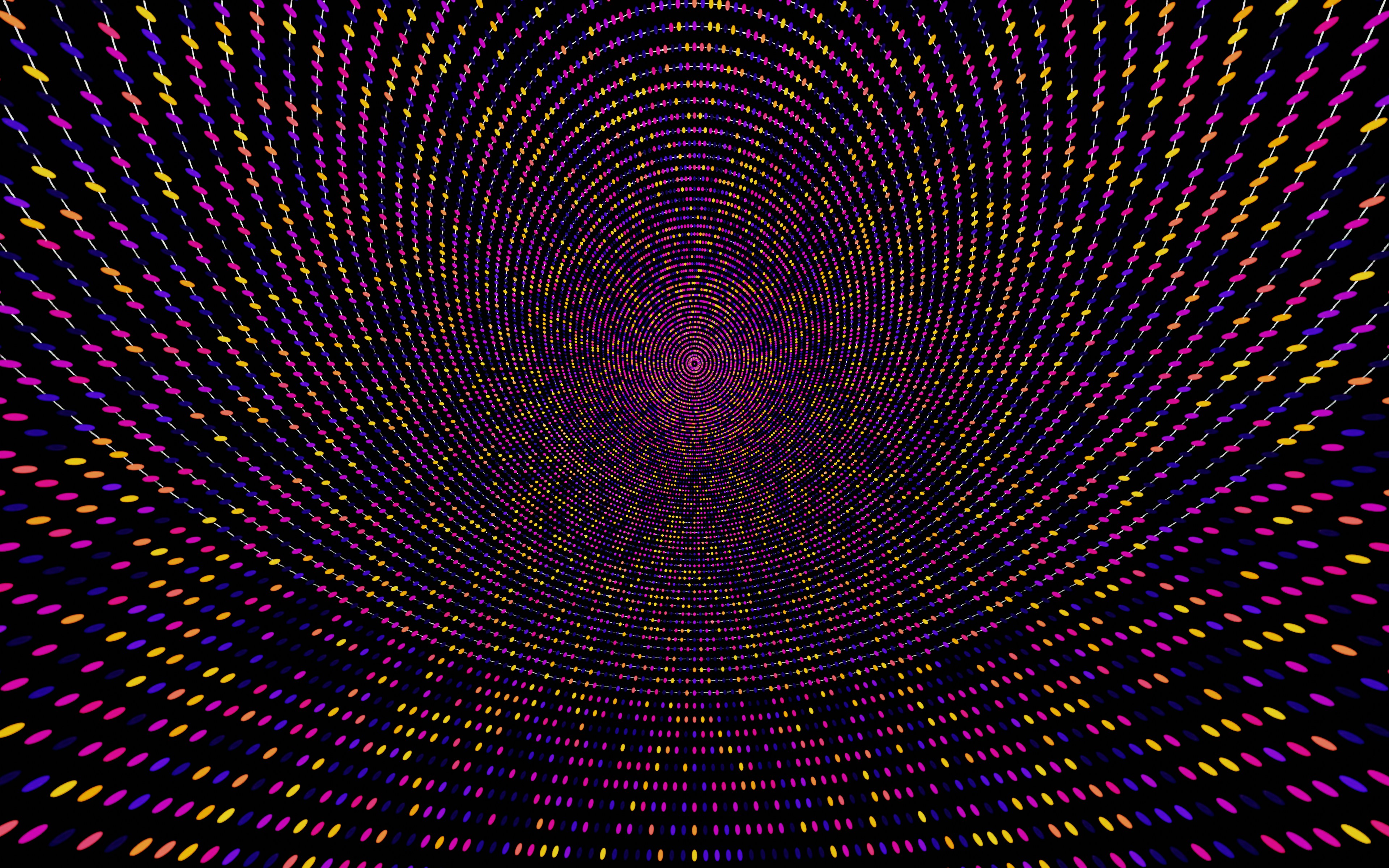 abstract purple blue gold dashes against black background