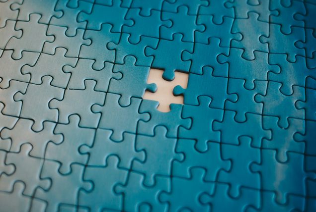 blue puzzle one piece missing