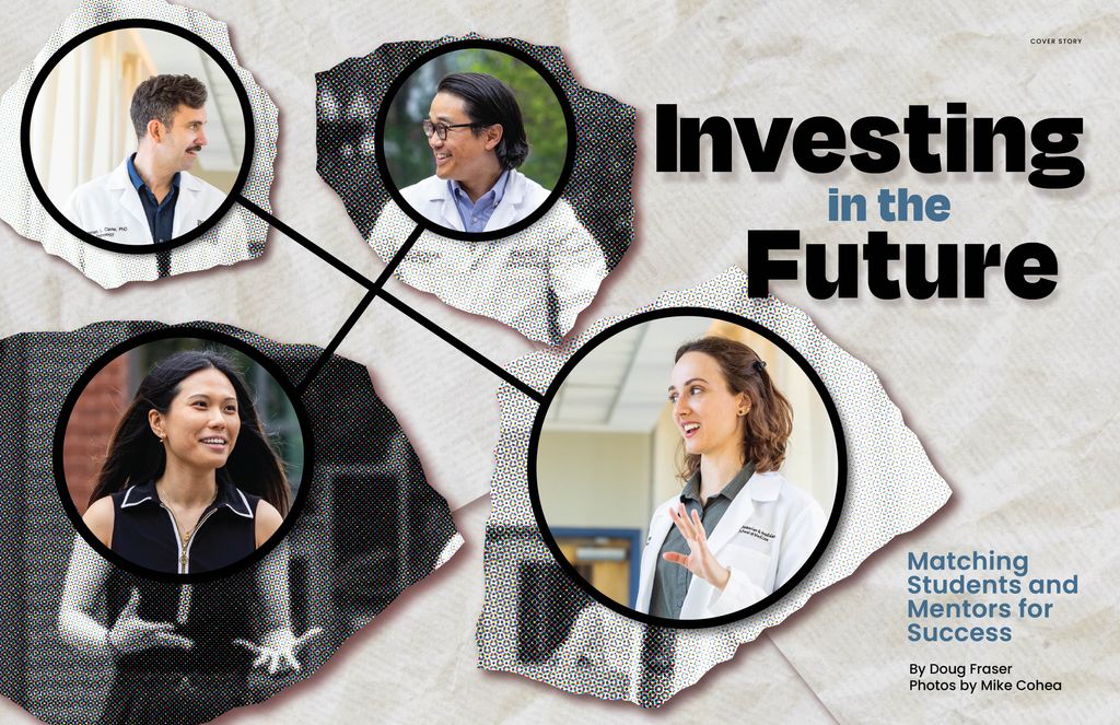 Four mentors and mentees, the words "Investing in the Future"