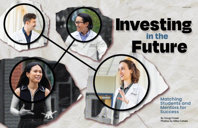 Four mentors and mentees, the words "Investing in the Future"